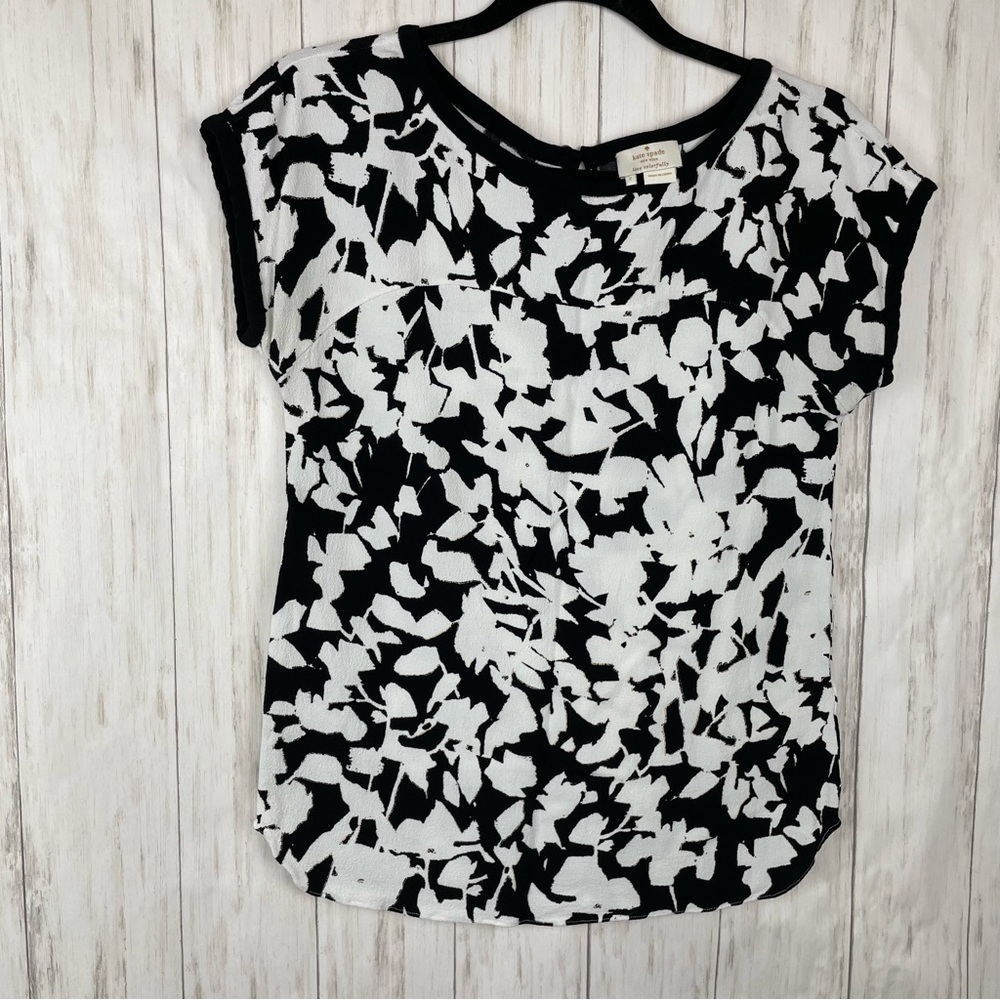 Kate Spade white and black blouse size 2
